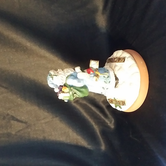 SANTA COOKIE PRESS FIGURINE Scandinavia Candle with Holly - Picture 2 of 7